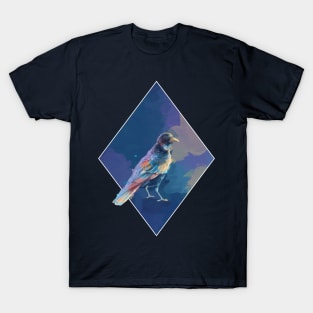 Iridescent Crow - Bird Illustration T-Shirt